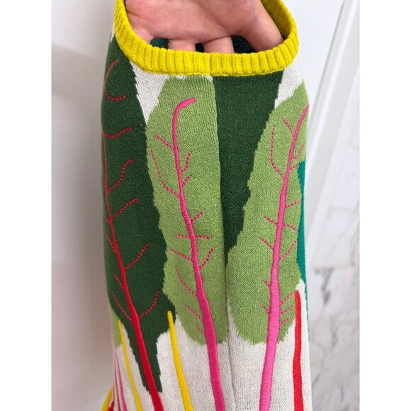 Rachel Antonoff Rainbow Chard Shell Sweater Tank Vest Cropped Lettuce Leaf L - Picture 11 of 12